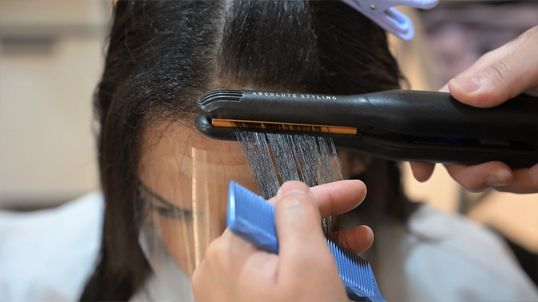 150℃ Hair straightening process
