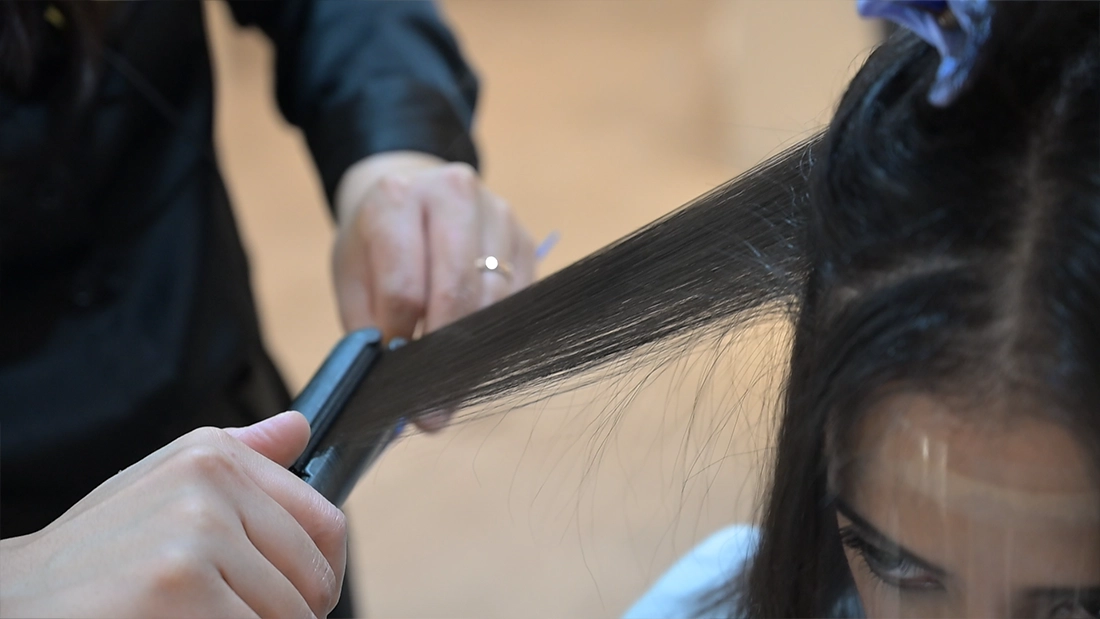 190℃ Hair straightening process