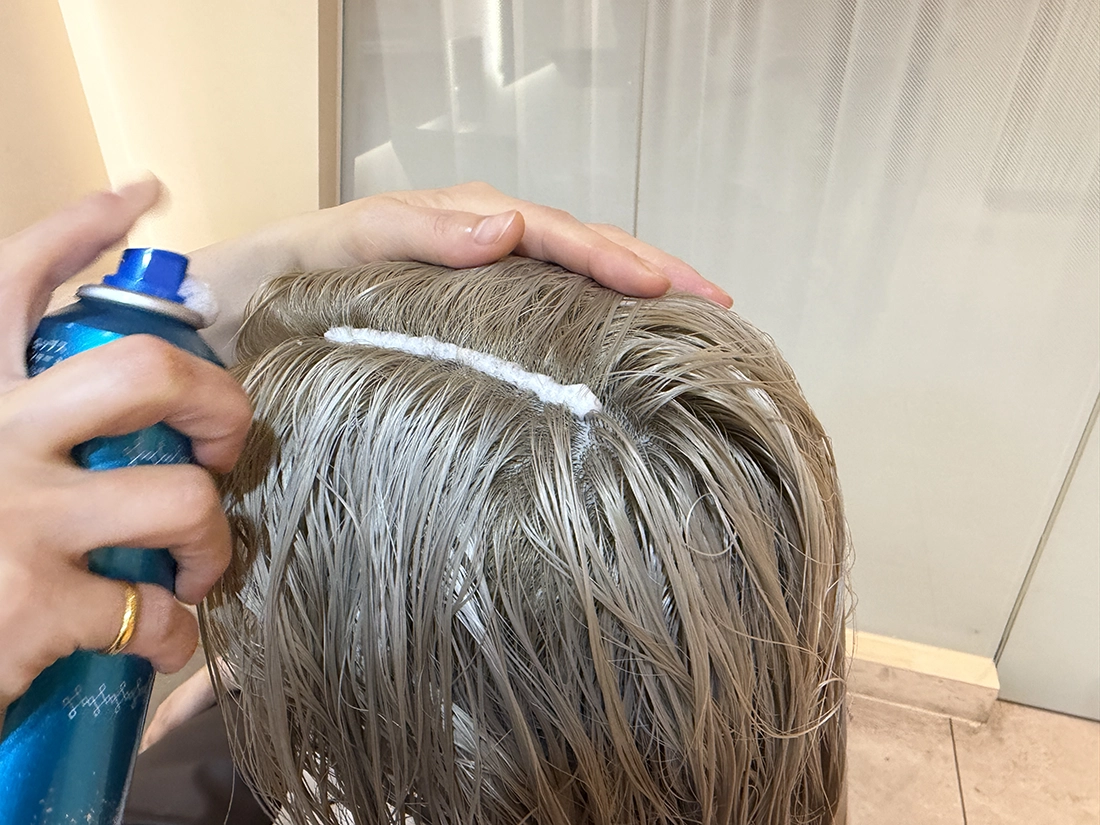 Final soothing with a scalp tonic