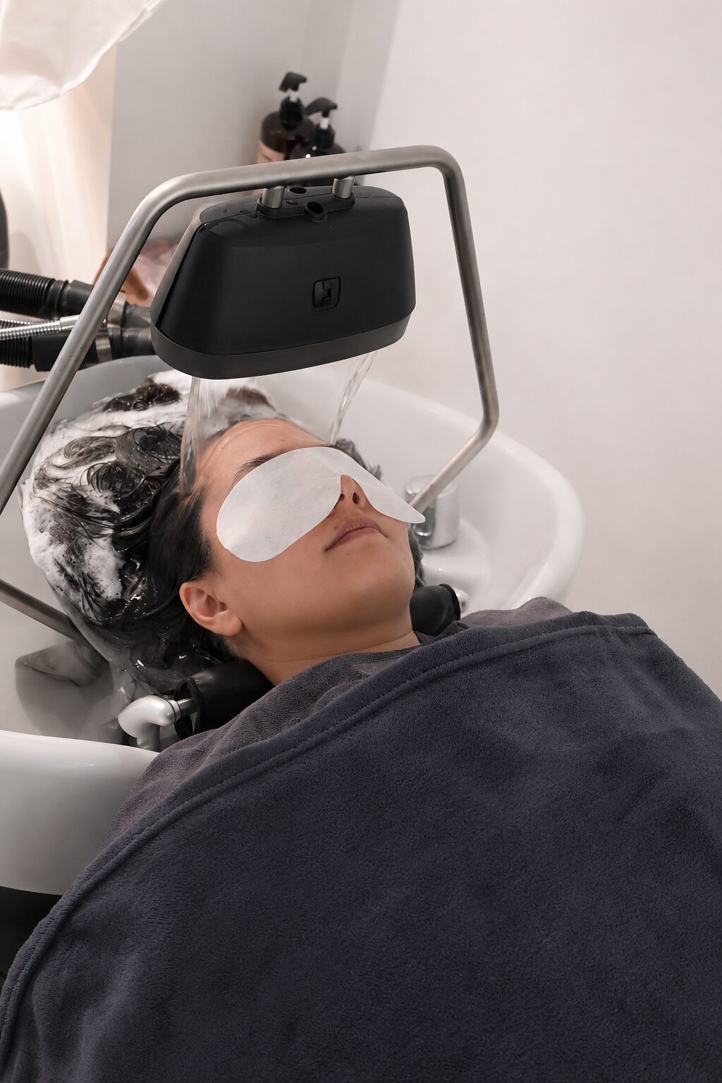 Relaxing water treatment during a Seoul Head Spa at Parkjun Beautylab Cheongdam