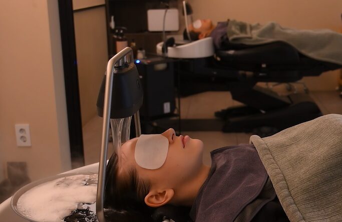 Friends enjoying a private Head Spa experience together in Seoul