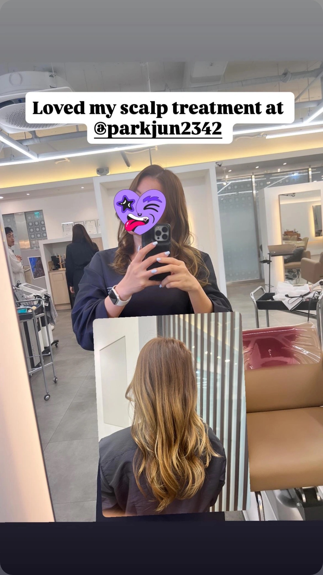 Business traveler receiving hair styling near COEX in Seoul