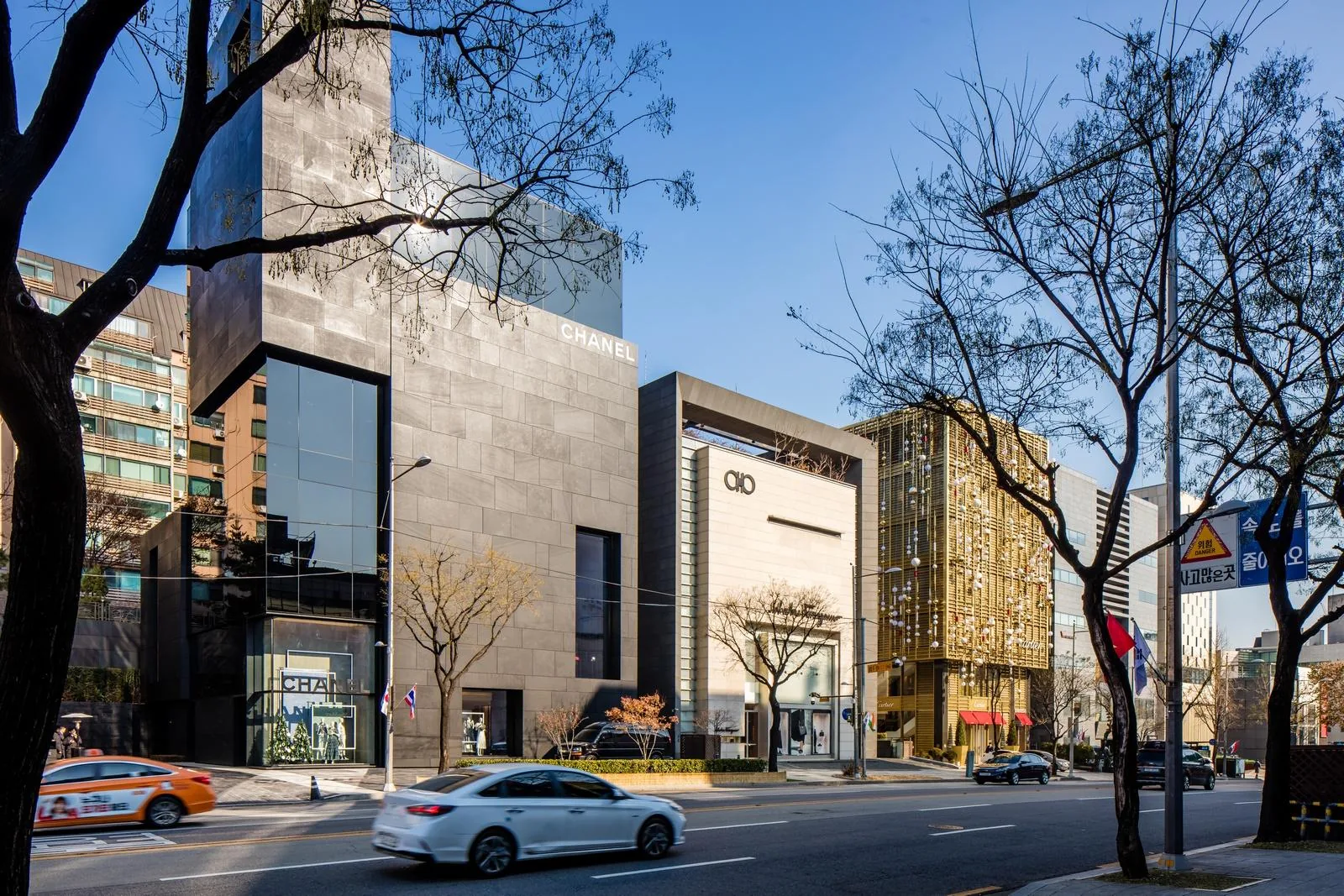 Cheongdam luxury fashion street in Gangnam Seoul near the beauty district